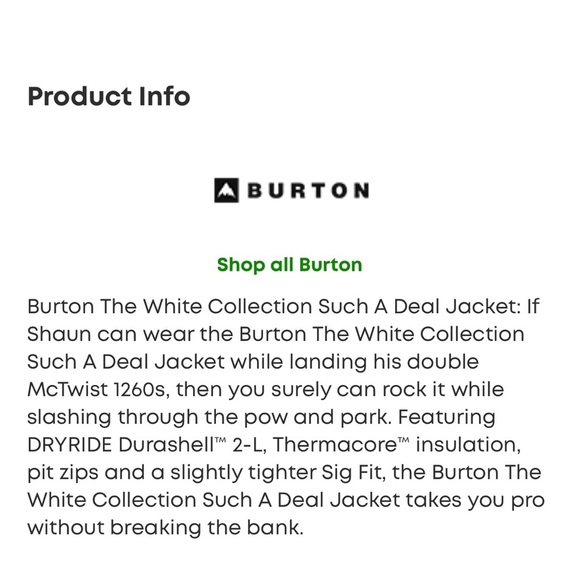 Burton The White Collection Men's Black Snowboard Jacket! EUC - Picture 7 of 7